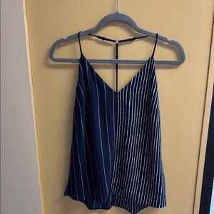 Socialite Navy Blue and White Camisole